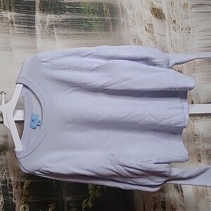 Cece Womens Large baby blue super soft extra long sleeve ribbed acrylic sweater